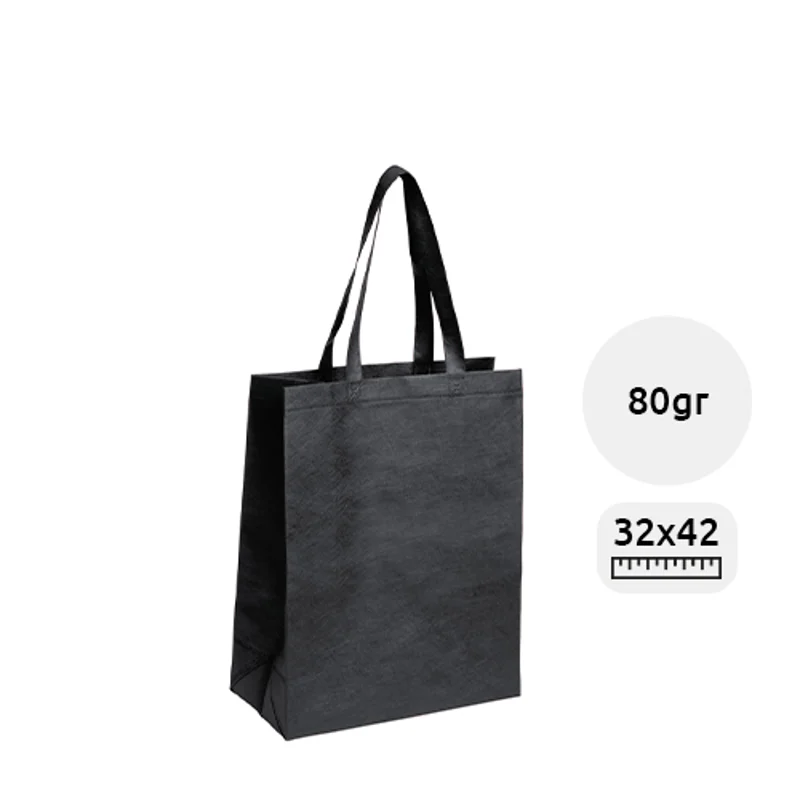 Shopper in TNT a soffietto con manici lunghi da 80gr 32x42x15cm