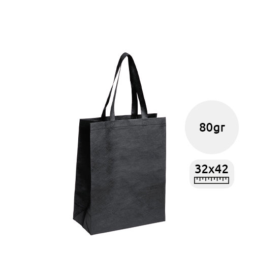 Shopper in TNT a soffietto con manici lunghi da 80gr 32x42x15cm