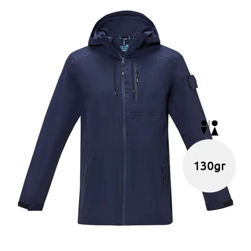 Giacca impermeabile leggera unisex in materiale riciclato certificato