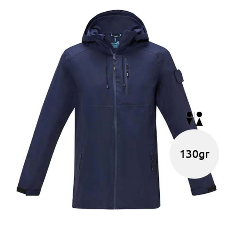 Giacca impermeabile leggera unisex in materiale riciclato certificato