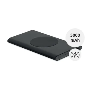 Power bank in alluminio riciclato con ricarica wireless da 5000mAh