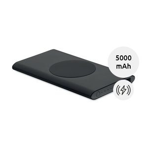 Power bank in alluminio riciclato con ricarica wireless da 5000mAh