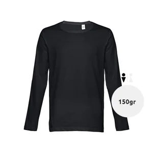 Maglietta da uomo a maniche lunghe colori assortiti a girocollo taglio regolare 100% cotone 150gr