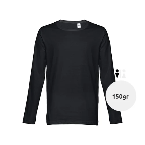 Maglietta da uomo a maniche lunghe colori assortiti a girocollo taglio regolare 100% cotone 150gr