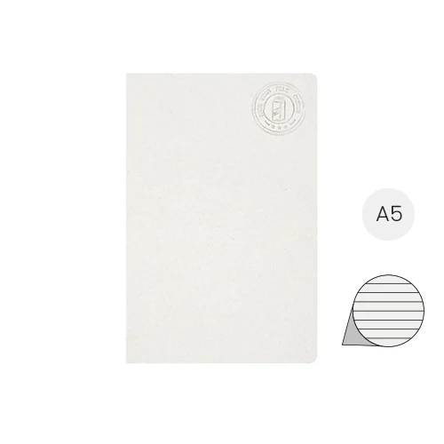 Block notes A5 senza dorso con 80 fogli a righe realizzato con cartoni del latte riciclati 