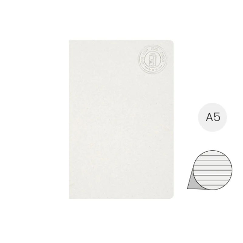 Block notes A5 senza dorso con 80 fogli a righe realizzato con cartoni del latte riciclati 
