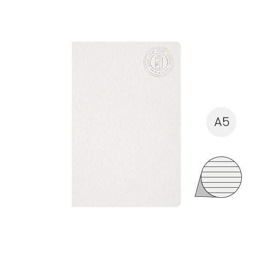 Block notes A5 senza dorso con 80 fogli a righe realizzato con cartoni del latte riciclati
