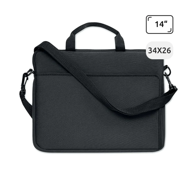 Borsa porta pc da 14" in neoprene con manico e tracolla regolabile 35x2x26cm