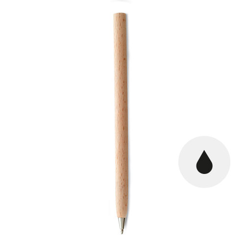 Penna a sfera in legno e refill nero
