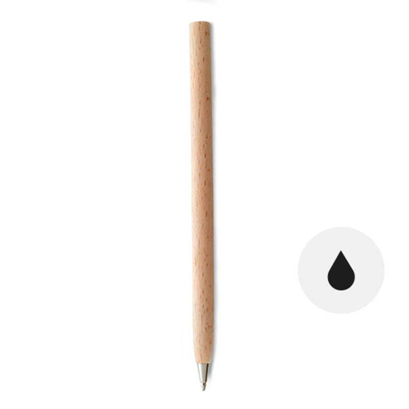 Penna a sfera in legno e refill nero