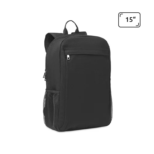 Zaino porta pc da 15 "in tela lavata da 340gr con spallacci imbottiti e aggancio trolley
