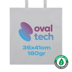 Shopper in cotone biologico con manici lunghi prodotta in Europa da 180gr 36x41cm
