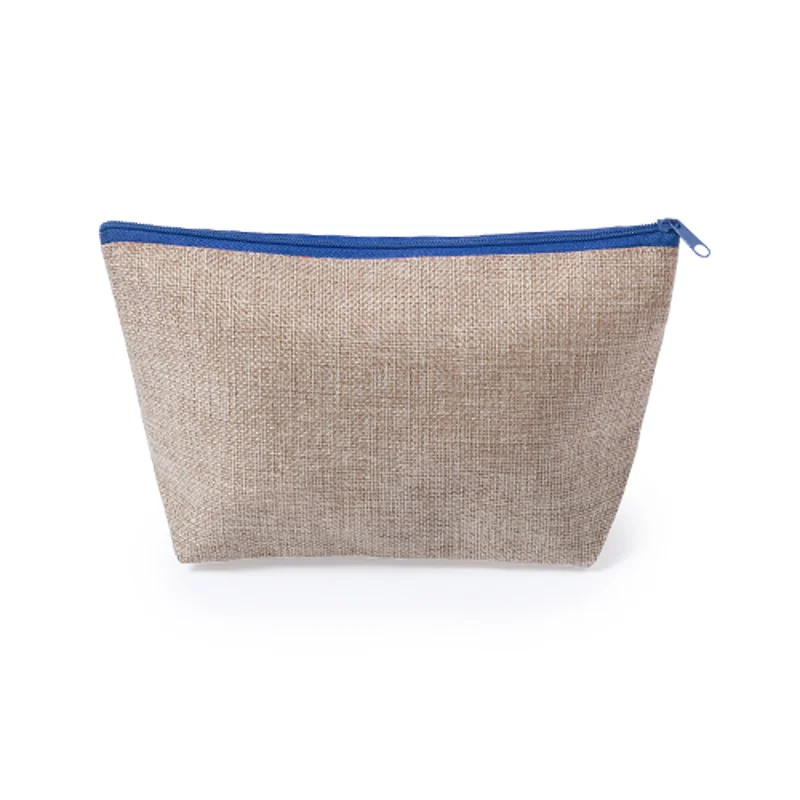 Pochette in poliestere bicolore con chiusura a zip 22x 14x6.5cm