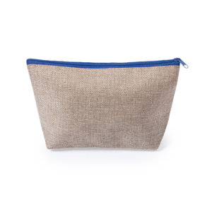 Pochette in poliestere bicolore con chiusura a zip 22x 14x6.5cm