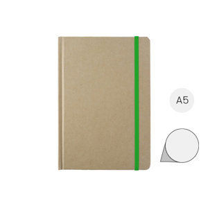 Block notes A5 copertina in cartone e 100 fogli bianchi segnalibro colorato e cinturino in gomma
