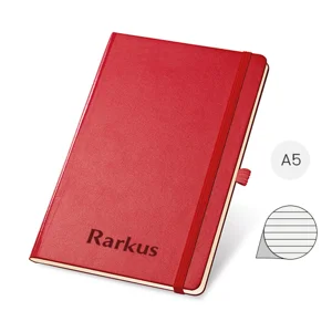 Block Notes A5 con copertina rigida e 160 fogli a righe color avorio con tasca interna