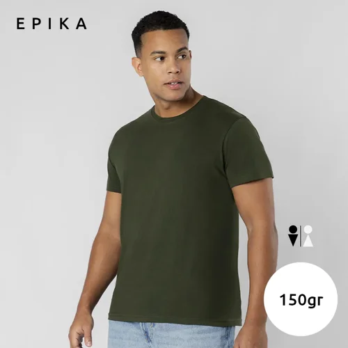 T-Shirt EPIKA da uomo in 100% cotone a girocollo con etichetta removibile da 150gr