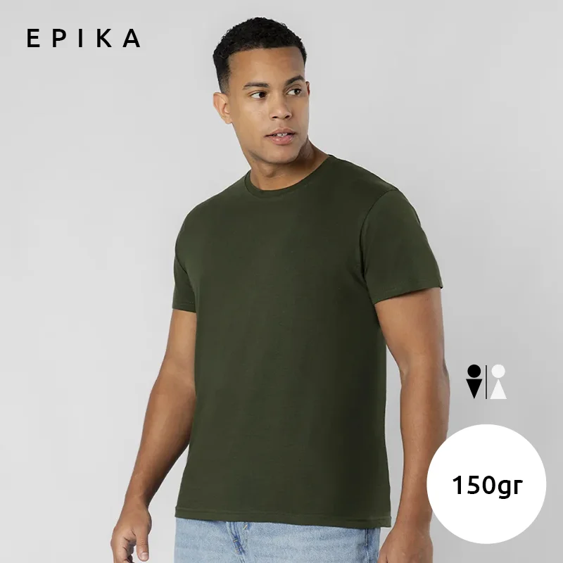T-Shirt EPIKA da uomo in 100% cotone a girocollo con etichetta removibile da 150gr