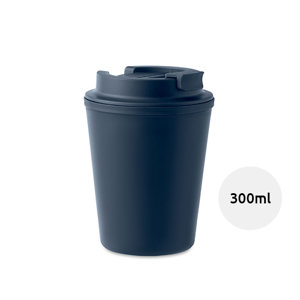 Bicchiere termico a doppio strato con coperchio e cannuccia in plastica riciclata da 300ml