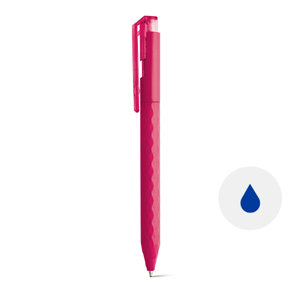 Penna a sfera in ABS colorata con effetto rombo e meccanismo a scatto e refill blu
