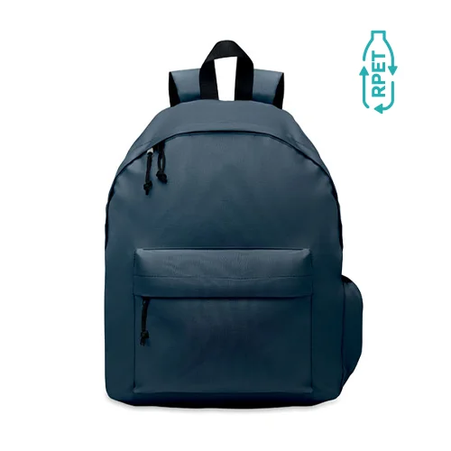 Zaino in RPET con tasca esterna frontale e scomparto laterale per bottiglie 30x18x40cm