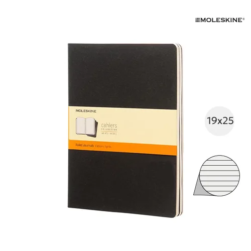 Taccuino Moleskine Cahier con angoli arrotondati e fogli a righe color avorio 19x25cm