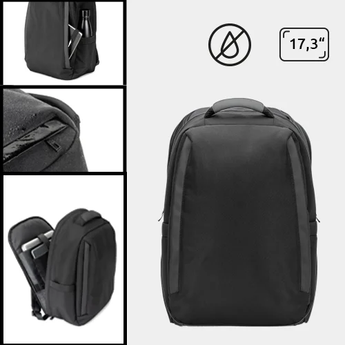 Zaino porta pc da 17.3" in twill con sistema antifurto rivestimento idrorepellente