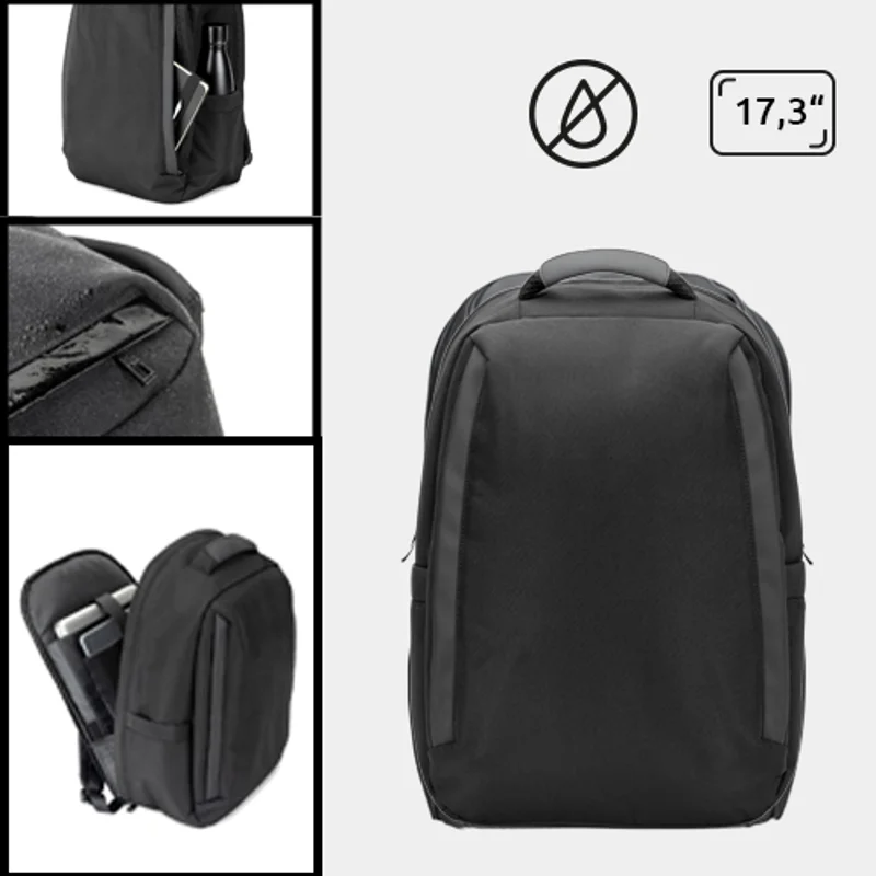 Zaino porta pc da 17.3" in twill con sistema antifurto rivestimento idrorepellente