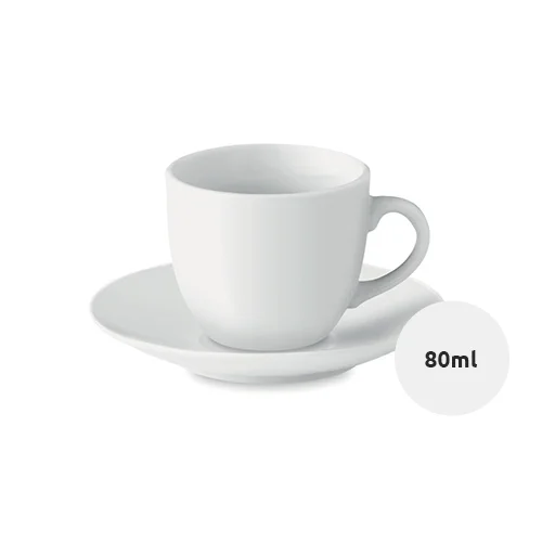 Tazzina da caffè in porcellana con piattino 80ml