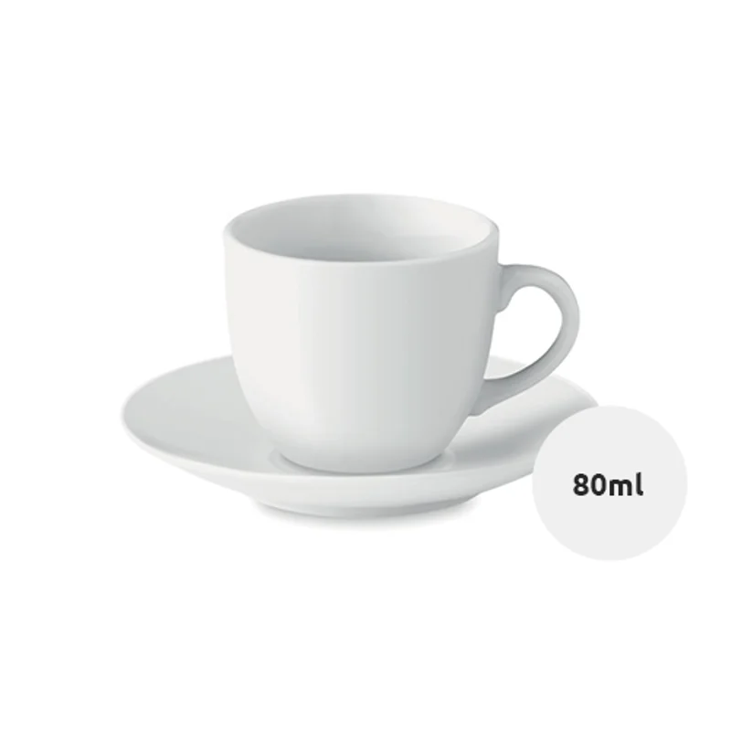 Tazzina da caffè in porcellana con piattino 80ml