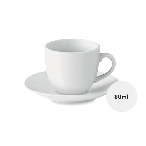 Tazzina da caffè in porcellana con piattino 80ml