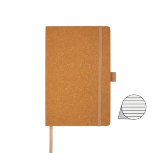 Block notes in pelle riciclata 80 fogli a righe color panna in carta riciclata con elastico portapenne nastro segnalibro e tasca in carta kraft 20.5x13.0cm 