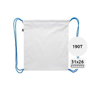 Sacca in RPET totalmente personalizzabile con cordini colorati da 190T 31x26cm