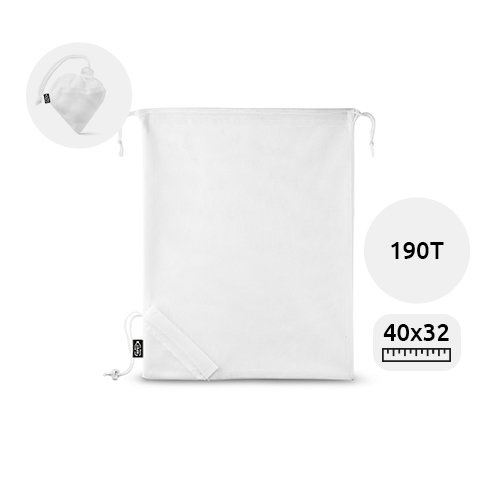 Sacca pieghevole in RPET trasparente con chiusura a coulisse da 190T 32x40cm