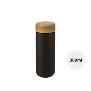 Bicchiere termico in ceramica con coperchio in bambù da 300ml fornito in confezione regalo