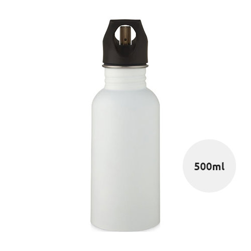 Borraccia sportiva inox da 500 ml collo largo per ghiaccio e coperchio con beccuccio 
