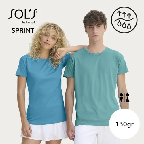 T-shirt SOL'S SPRINT unisex sportiva colori assortiti a girocollo taglio regolare in poliestere traspirante 130gr