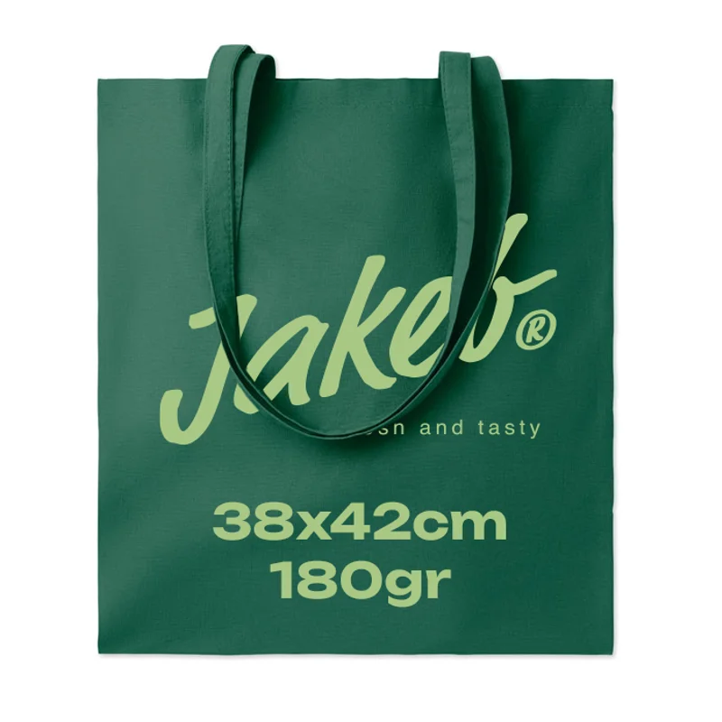 Shopper in cotone con manici lunghi in colori assortiti 180gr 38x42cm