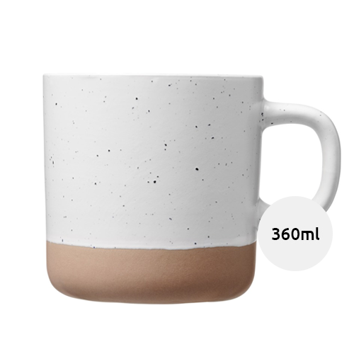 Tazza in ceramica con motivo a falò e fondo non smaltato 360ml