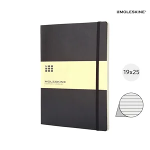 Block note Moleskine con copertina morbida e fogli a righe color avorio 19x25cm