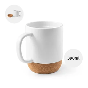 Tazza in ceramica per sublimazione con base in sughero removibile da 390ml