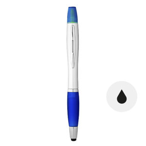 Penna a sfera in plastica refill nero con evidenziatore e punta touch