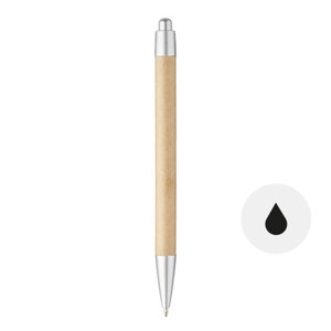 Penna a sfera in carta riciclata e finiture in ABS con meccanismo a scatto e refill nero