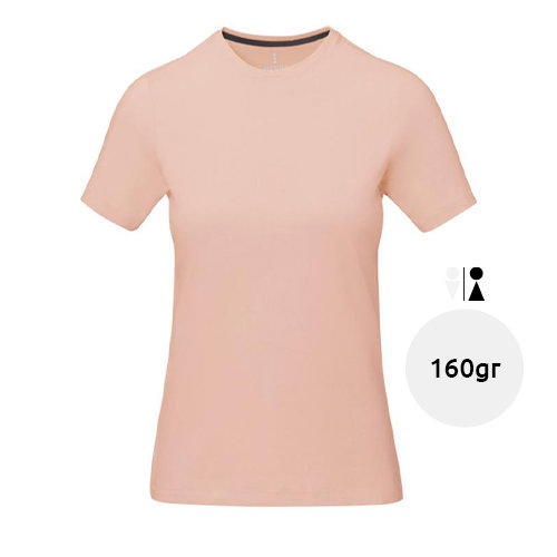 T-shirt da donna colori assortiti a girocollo con cucitura decorativa 100% cotone 160gr
