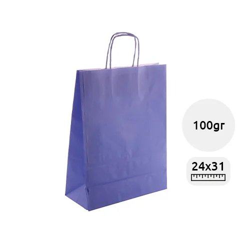 Shopper in Carta disponibile in vari colori formato medio da 100gr 24X31X10cm