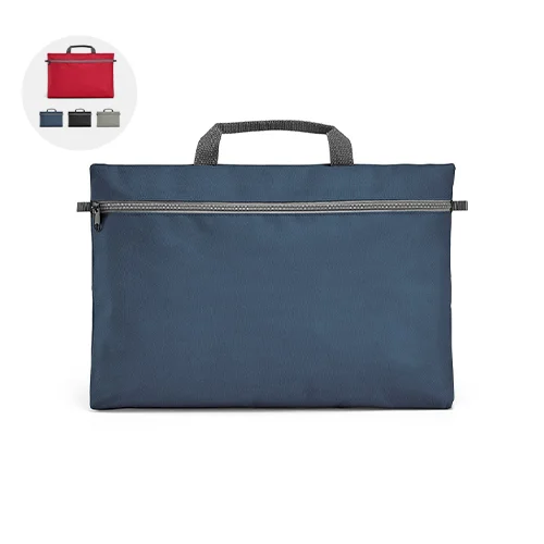 Cartella porta documenti con ampia tasca principale e chiusura a zip