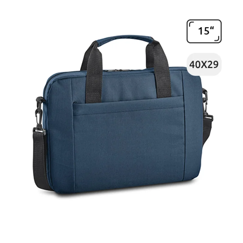 Borsa porta pc da 15" in poliestere 600D con tasche interne e tracolla regolabile 40x5x29cm