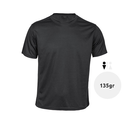 T-shirt da uomo sportiva colori assortiti a girocollo taglio regolare e trama esagonale in poliestere traspirante 135gr