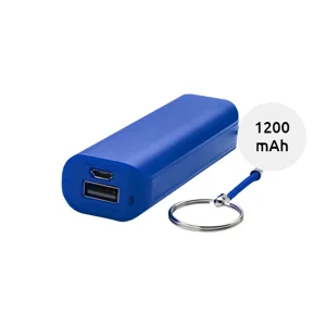 Power bank portatile in plastica con portachiavi da 1200 mAh