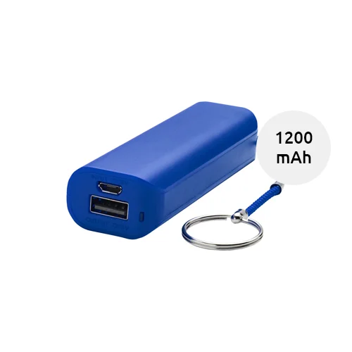 Power bank portatile in plastica con portachiavi da 1200 mAh